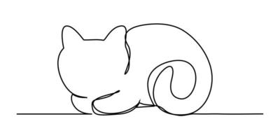 Continuous lines. Minimal cats. vector