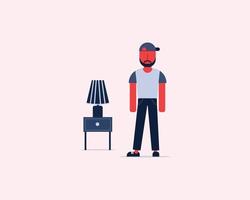 Man standing illustration vector cool man