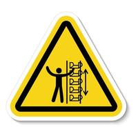 Warning Exposed Buckets and Moving Parts Symbol Sign Isolate on White Background,Vector Illustration vector