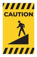 Beware Slope Symbol Sign Isolate On White Background,Vector Illustration EPS.10 vector