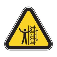 Warning Exposed Buckets and Moving Parts Symbol Sign Isolate on White Background,Vector Illustration vector