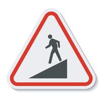 Beware Slope Symbol Sign Isolate On White Background,Vector Illustration EPS.10 vector