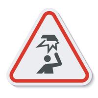 Beware Overhead Obstacles Symbol Isolate On White Background,Vector Illustration vector