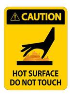 Caution Burn hazard,Hot surface,Do not touch Symbol Sign Isolate on White Background,Vector Illustration vector