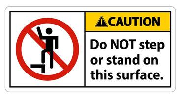 Caution sign do not step or stand on this surface. vector