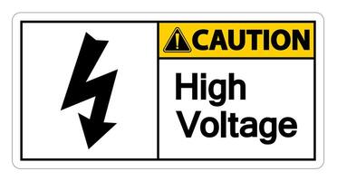 Caution high voltage sign on white background vector