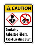 Caution Label Contains Asbestos Fibers,Avoid Creating Dust vector