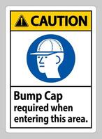 Caution Sign Bump Cap Required When Entering This Area vector