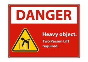 Heavy Object,Two Person Lift Required Sign Isolate On White Background vector