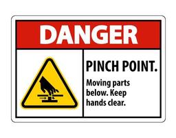 Danger Pinch Point, Moving Parts Below, Keep Hands Clear Symbol Sign Isolate on White Background,Vector Illustration EPS.10 vector