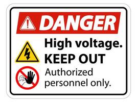 Danger High Voltage Keep Out Sign Isolate On White Background,Vector Illustration EPS.10 vector