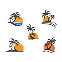 Palm tree summer logo images vector