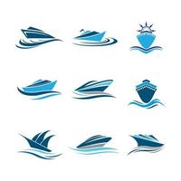 Cruise ship logo images vector