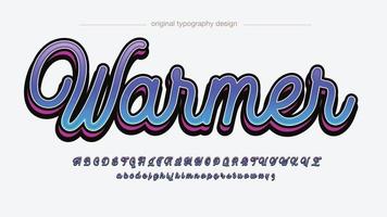 Blue and red 3d calligraphy font vector