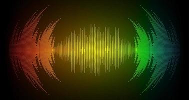 Sound waves oscillating dark light vector