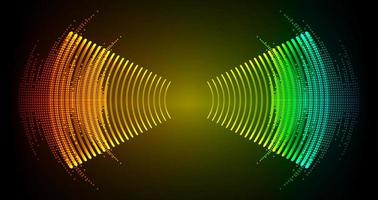 ondas de sonido oscilando luz oscura vector