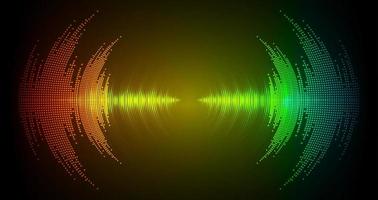 Sound waves oscillating dark light vector