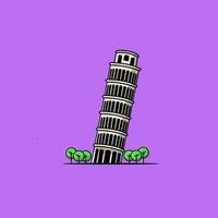 ilustración de la torre de pisa vector