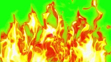 Fire flame effect loop animation with green screen video