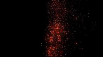 bagliore rosso scintilla animazione del ciclo di particelle di brace video