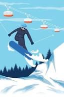 Winter Sport Scenery with Winter Panorama vector