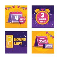 Social Media Templates for New Year Celebration vector