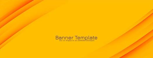 Modern wavy lines paper cut style yellow color banner design vector