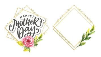 Elegant greeting card design with stylish text Mother's Day on colorful flowers decorated background. vector