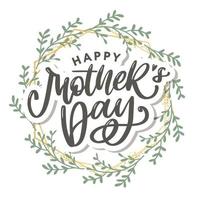 Elegant greeting card design with stylish text Mother s Day on colorful flowers decorated background. vector