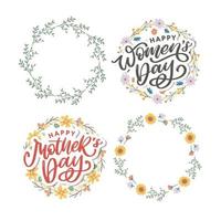 Elegant greeting card design with stylish text Mother s Day on colorful flowers decorated background. vector
