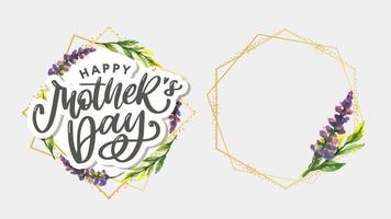 Elegant greeting card design with stylish text Mother s Day on colorful flowers decorated background. vector