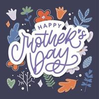 Elegant greeting card design with stylish text Mother s Day on colorful flowers decorated background. vector