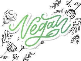 ilustración vectorial, diseño de alimentos. letras escritas a mano para restaurante, menú de cafetería. elementos vectoriales para etiquetas, logotipos, insignias, pegatinas o iconos. colección caligráfica y tipográfica. menú vegano vector