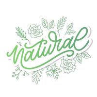 100 Natural Vector Lettering Stamp Illustration slogan calligraphy