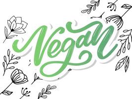 ilustración vectorial, diseño de alimentos. letras escritas a mano para restaurante, menú de cafetería. elementos vectoriales para etiquetas, logotipos, insignias, pegatinas o iconos. colección caligráfica y tipográfica. menú vegano vector