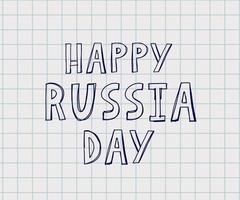 día de rusia, 12 de junio ilustración vectorial. gran tarjeta de regalo navideña. letras y caligrafía en ruso. vector