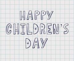 Children's day vector background. Happy Children's Day title. Happy Children's Day inscription.