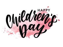 Fondo de vector del día de los niños. título del día del niño feliz. inscripción del día del niño feliz.