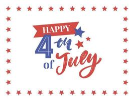 illustration of 4th of July Background with American flag vector