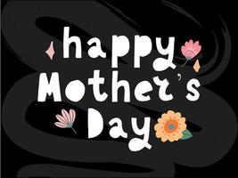 tarjeta de felicitación del día de las madres felices con diseño tipográfico y elementos florales. ilustración vectorial. estilo de corte de papel con flores, hojas y formas abstractas sobre fondo blanco. la mejor mamá. vector