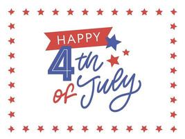 illustration of 4th of July Background with American flag vector