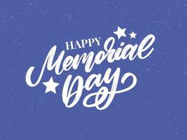 Happy Memorial Day - Stars and Stripes Letter vector