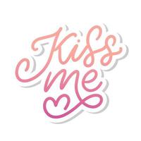 kiss me hand lettering scalable and editable vector illustration lips