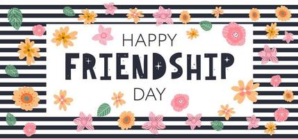 Happy Friendship Day greeting card. For poster, flyer, banner for website template, cards, posters, logo. Vector illustration.