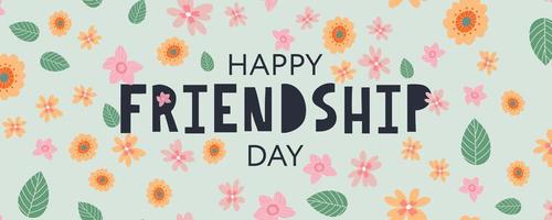 Happy Friendship Day greeting card. For poster, flyer, banner for website template, cards, posters, logo. Vector illustration.