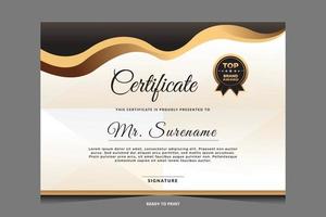 Elegant luxury certificate template design vector