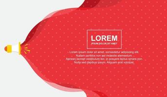 Red abstract background with speaker vector