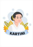 Kartini character is a symbol of women's emancipation in Indonesia vector