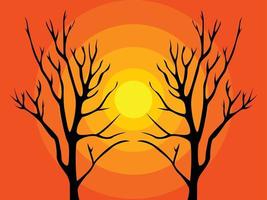 autumn twigs background, tree in sunset, background sunset, twigs autumn vector