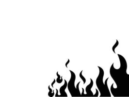 black fire background, vector illustration of a fire, burning of fire